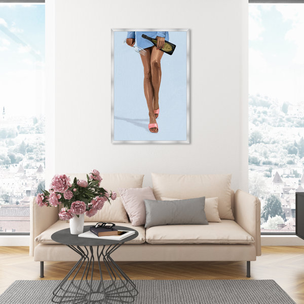 Oliver Gal Going Out, Bubbly Outfit Night Glam Blue Going Out Framed On